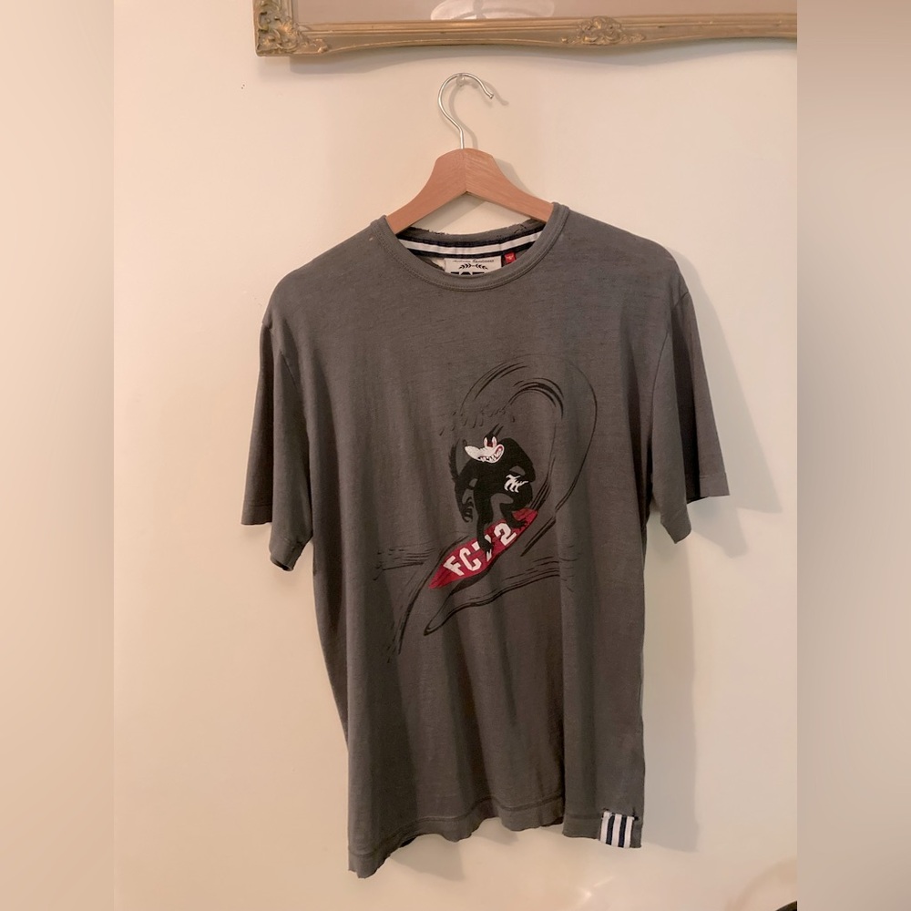 Vintage French Connection FC Seventy Two Gray Graphic Men's T-Shirt Surf Beast